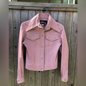 Baby pink leather jacket